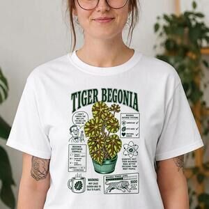 Funny Tiger Begonia Shirt Retro House Plants Gift Sarcastic Tiger